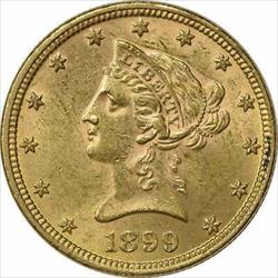 1899 $10 Gold Liberty Head AU58 Uncertified #858