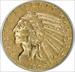 1909-D $5 Gold Indian AU58 Uncertified #1125