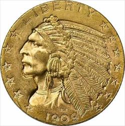 1909-D $5 Gold Indian MS63 Uncertified #1141