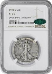 1921-S Walking Liberty Silver Half Dollar VF35 NGC (CAC)