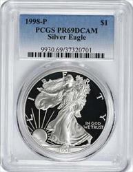 1998-P $1 American Silver Eagle PR69DCAM PCGS