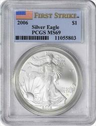 2006 $1 American Silver Eagle MS69 First Strike PCGS