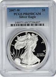 2007-W $1 American Silver Eagle PR69DCAM PCGS