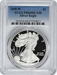 2008-W $1 American Silver Eagle PR69DCAM PCGS