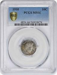 1910 Barber Silver Dime MS66 PCGS