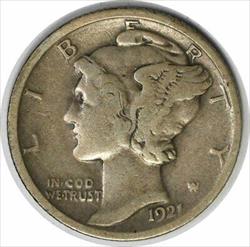 1921 Mercury Silver Dime F Uncertified #1256