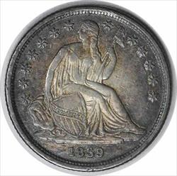 1839-O Liberty Seated Silver Dime No Drapery AU58 Uncertified #109
