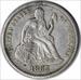 1865-S Liberty Seated Silver Dime Choice EF Uncertified #136