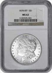1878 Morgan Silver Dollar 8TF MS62 NGC