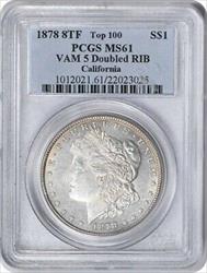 1878 Vam 5 Morgan Dollar Doubled RIB MS61 PCGS