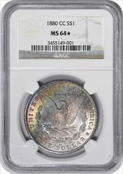 1880-CC Morgan Silver Dollar MS64+ NGC Toned