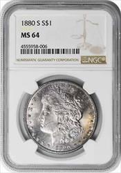 1880-S Morgan Silver Dollar MS64 NGC