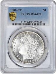 1881-CC Morgan Silver Dollar MS64PL PCGS