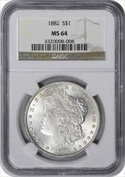 1882 Morgan Silver Dollar MS64 NGC