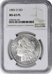 1883-O Morgan Silver Dollar MS63PL NGC