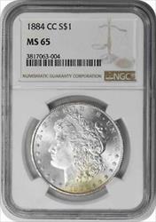 1884-CC Morgan Silver Dollar MS65 NGC