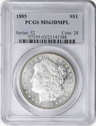 1885 Morgan Silver Dollar MS63DMPL PCGS