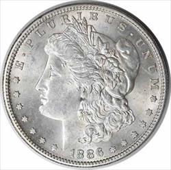 1886-S Morgan Silver Dollar MS60 Uncertified #1102
