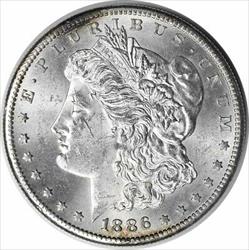 1886-S Morgan Silver Dollar MS60 Uncertified #1111