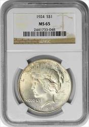1924 Peace Silver Dollar MS65 NGC