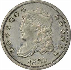1835 Bust Silver Half Dime AU Large Date Large 5C Uncertified #206