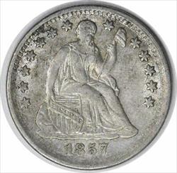 1857 Liberty Seated Silver Half Dime AU58 Uncertified #118