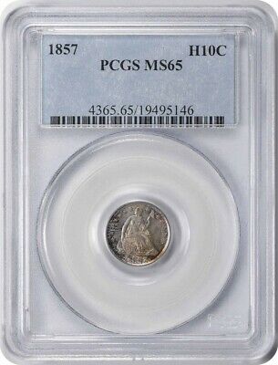 1857 Liberty Seated Silver Half Dime MS65 PCGS