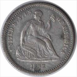 1866 Liberty Seated Silver Half Dime EF Uncertified #135