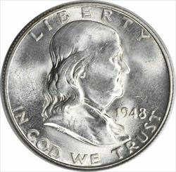 1948-D Franklin Silver Half Dollar MS63 Uncertified #119