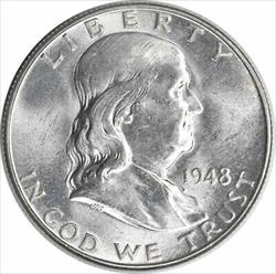 1948-D Franklin Silver Half Dollar MS63 Uncertified #120