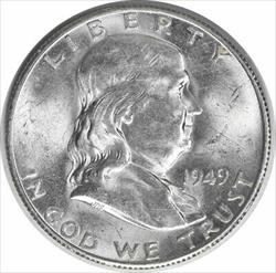 1949-S Franklin Silver Half Dollar MS63 Uncertified #155