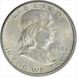 1950-D Franklin Silver Half Dollar AU Uncertified #820