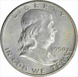 1950-D Franklin Silver Half Dollar AU Uncertified #821
