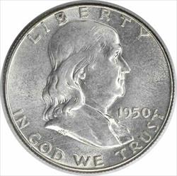 1950 Franklin Silver Half Dollar AU Uncertified #813