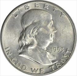 1953-D Franklin Silver Half Dollar AU Uncertified #832