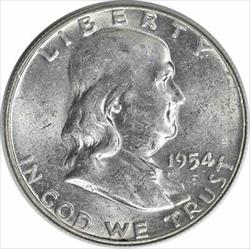 1954 Franklin Silver Half Dollar AU Uncertified #1134