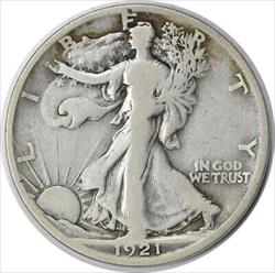 1921-D Walking Liberty Silver Half Dollar F Uncertified #330