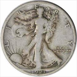 1921-S Walking Liberty Silver Half Dollar F Uncertified #1108