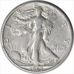 1923-S Walking Liberty Silver Half Dollar EF Uncertified #1112