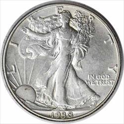 1938-D Walking Liberty Silver Half Dollar Choice EF Uncertified #317