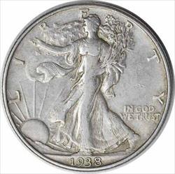 1938-D Walking Liberty Silver Half Dollar Choice EF Uncertified #957