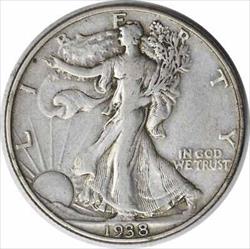 1938-D Walking Liberty Silver Half Dollar EF Uncertified #312