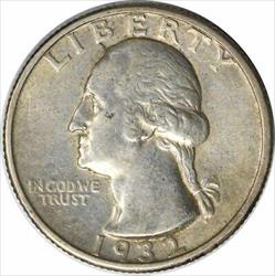 1932-S Washington Silver Quarter AU Uncertified #1065