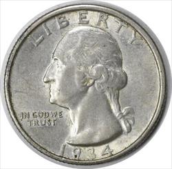 1934-D Washington Silver Quarter Choice AU Uncertified #219