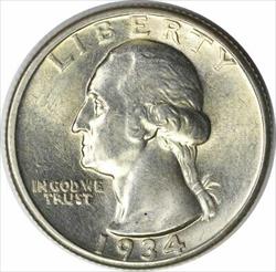1934-D Washington Silver Quarter MS63 Uncertified #1048
