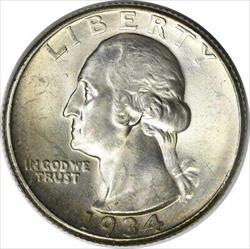 1934-D Washington Silver Quarter MS64 Uncertified #1145