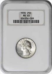 1935 Washington Silver Quarter MS65 NGC