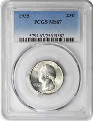 1935 Washington Silver Quarter MS67 PCGS