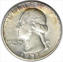 1936-D Washington Silver Quarter AU Uncertified #1157