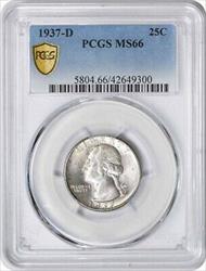 1937-D Washington Silver Quarter MS66 PCGS